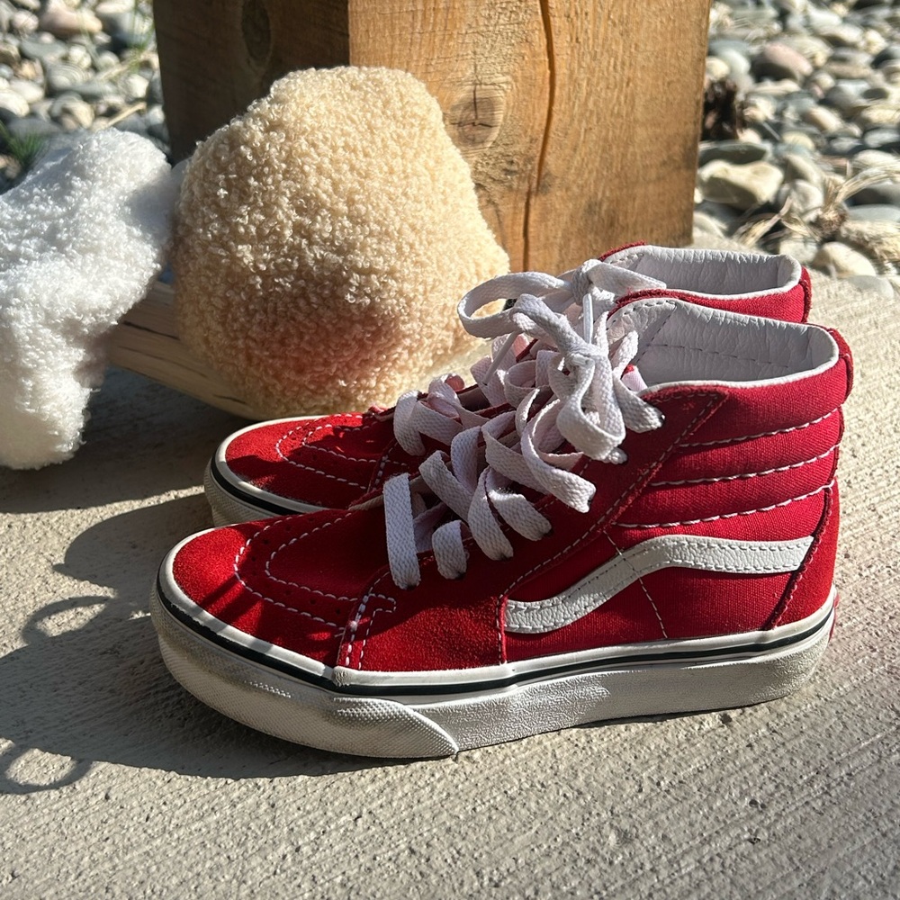Vans Kids Red SK8- HI High-Top Sneakers SZ 12.5